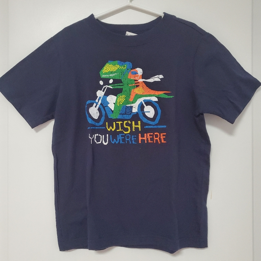 OshKosh B'gosh Navy Dino Motorcycle Kids Tee Size 5T